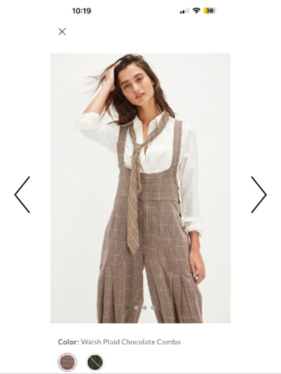 Pants - Walsh Plaid Chocolate Combo Women's Jumpsuit Overalls.
